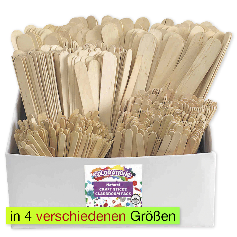 Holzspatel-Großpackung in 4 Größen, 1.200-tlg.