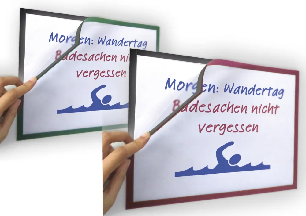 Magnetiska snäppramar A4-färgad, självhäftande baksida, 2 st