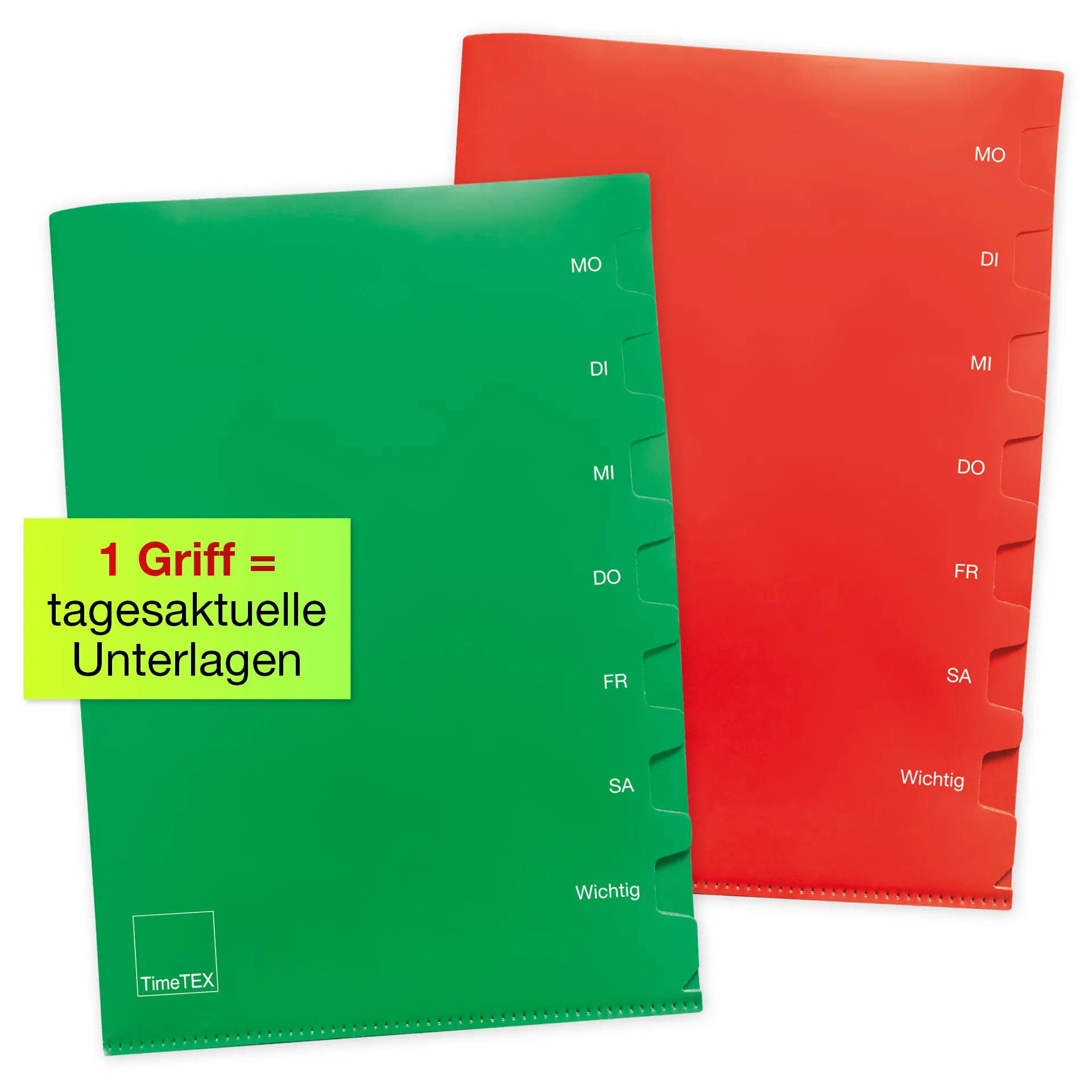 Wochentags-Mappe A4-Plus, 2 Stück, 7 Unterteilungen