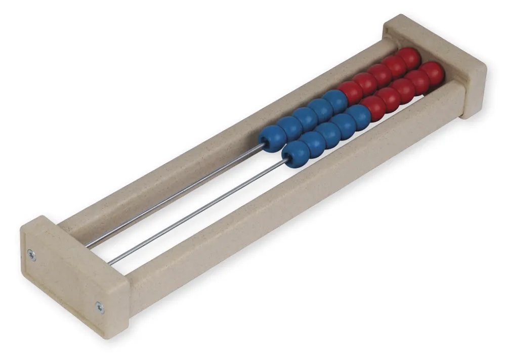 Rechenrahmen für 20-er Zahlenraum rot/blau, gerade Seitenteile