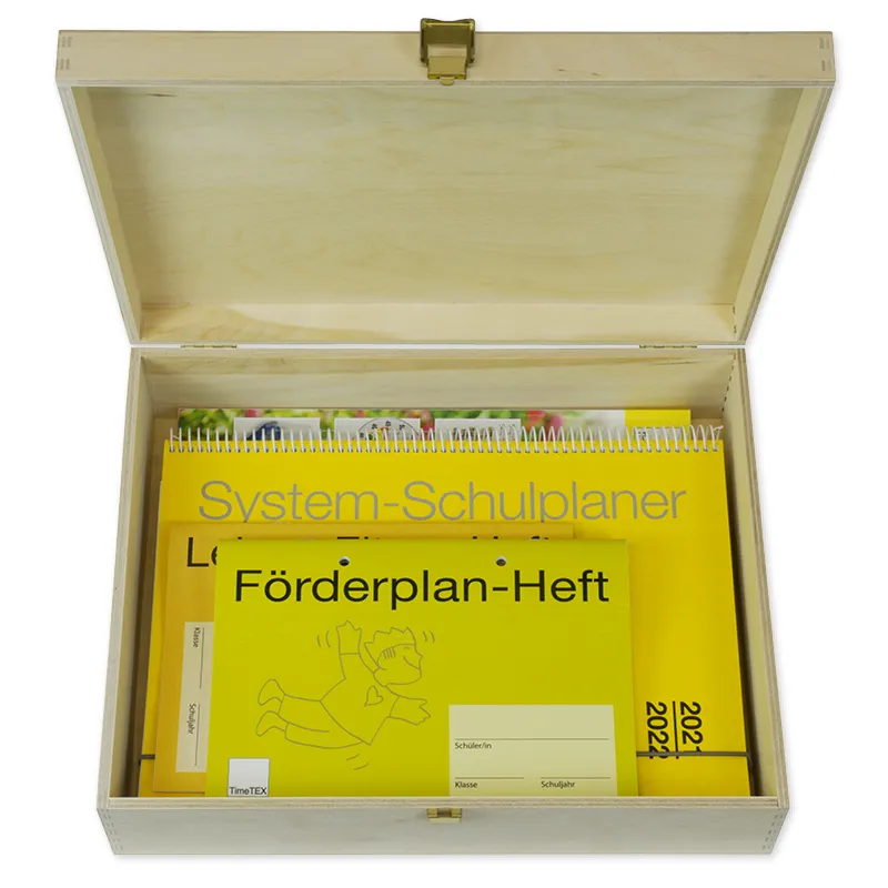 Klappdeckel-Box aus Holz A4-Plus, natur