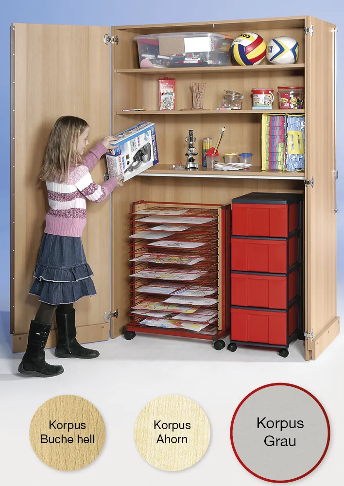 Garagen-Hochschrank XL, Extratiefe, Trocknungswagen A2, Roll-Container