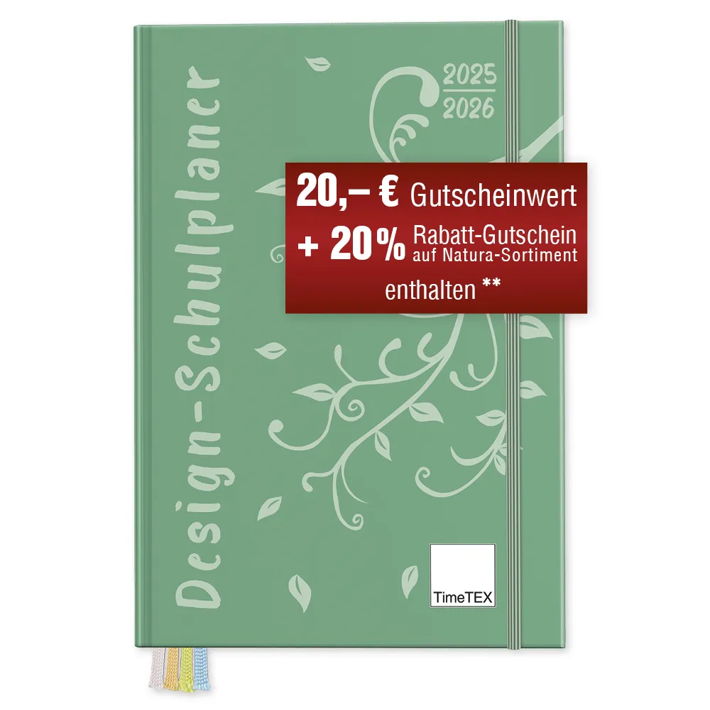 TimeTEX Design-Schulplaner A5-Plus 2025/2026, mint