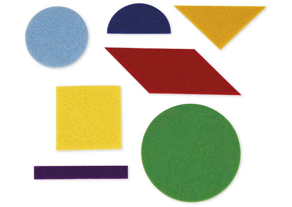Geometrische Flächen aus Filz, 196-tlg. Geometrische Flächen aus Filz, 196-tlg.