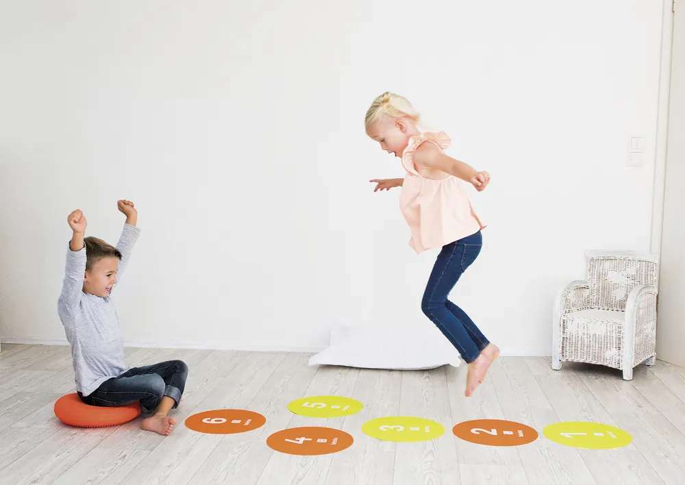 Stepping Stones mit Zahlen 1 bis 6, 12-tlg.