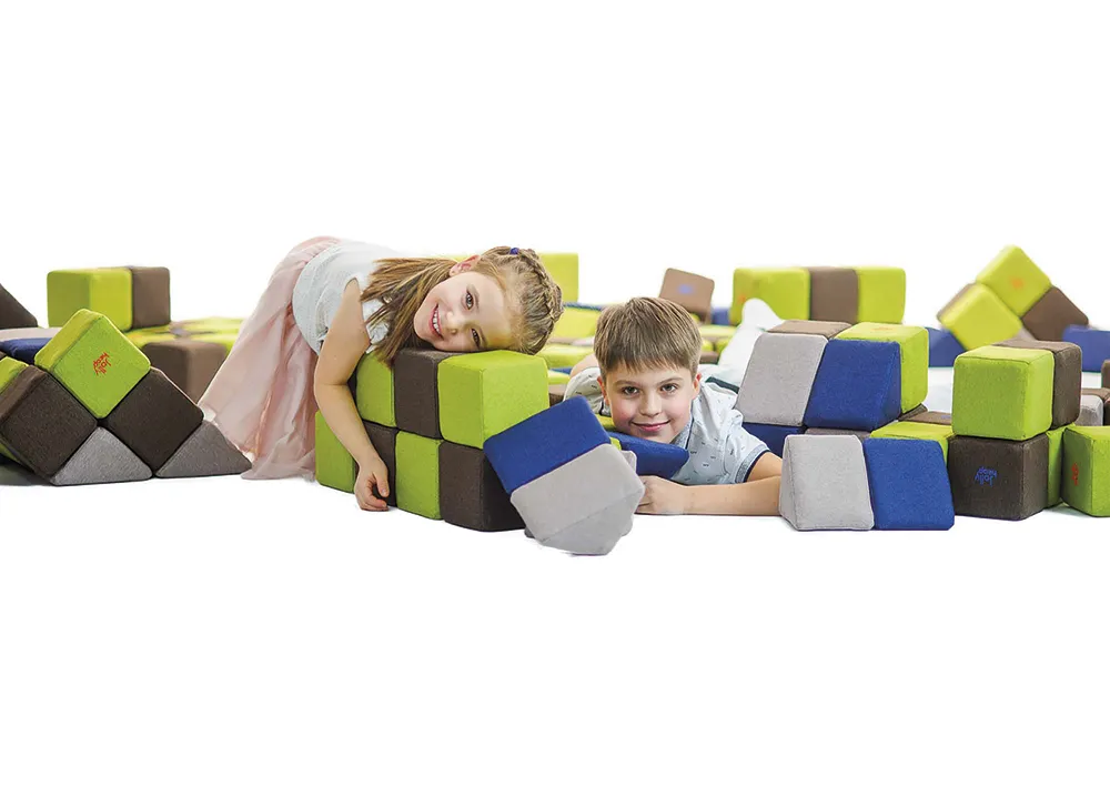 Magnet-Stoffbausteine Jolly Heap, 100 Stück