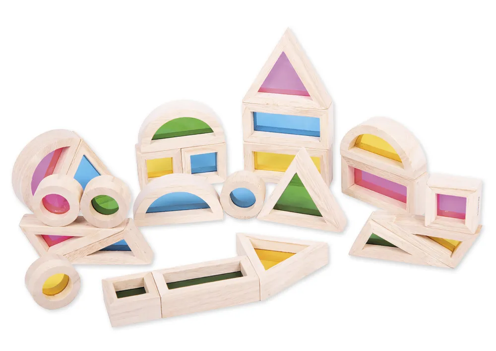 Holzbausteine "Regenbogen", 24-tlg.