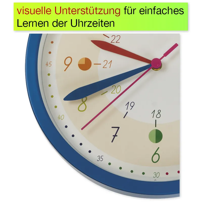 Wand-Lernuhr 1-24 analog, 30 cm ø, Quarzlaufwerk
