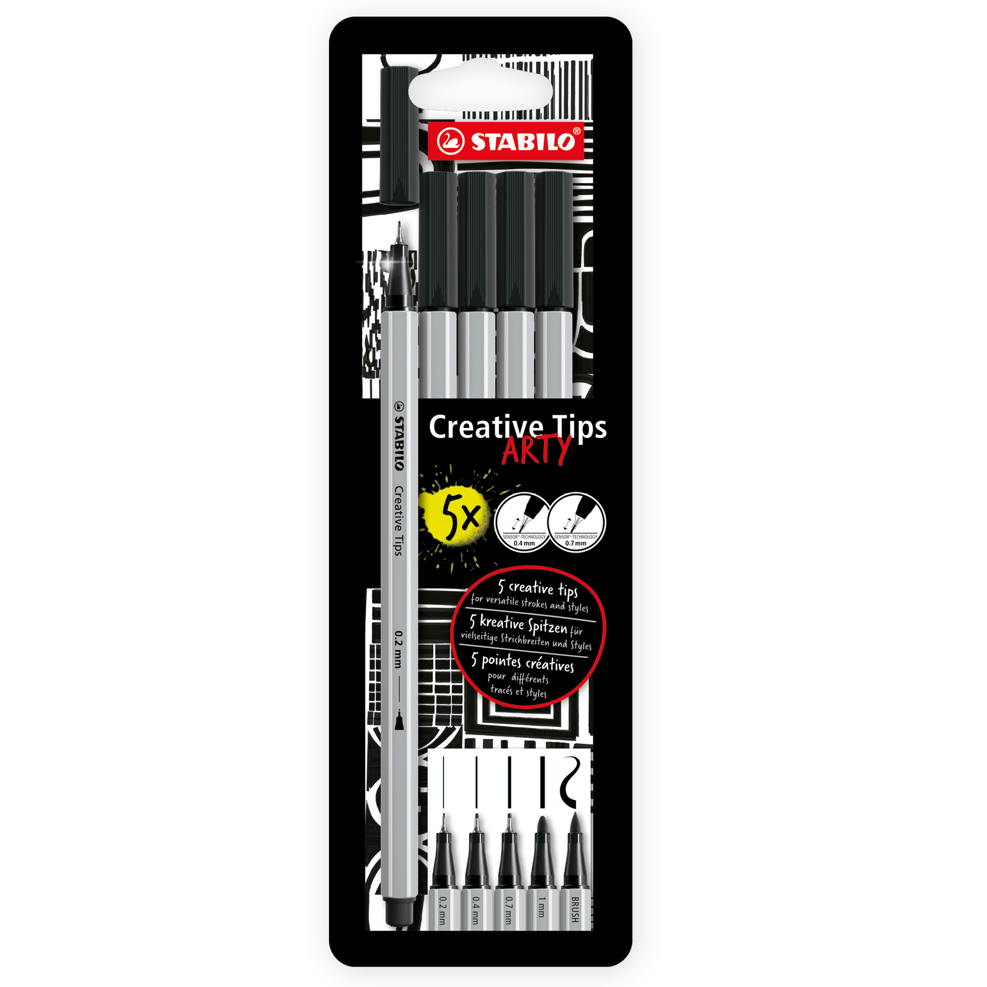 TimeTEX Stabilo Creative Tips Arty Multi-Liner, 5-tlg.