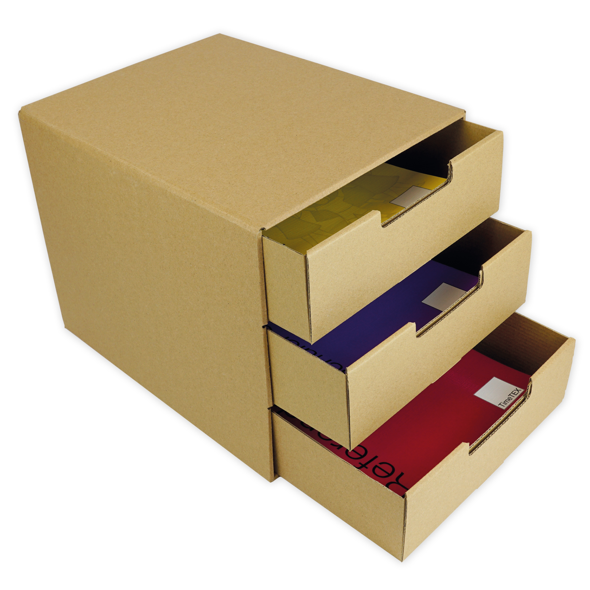 Naturalna szuflada A4 z 3 szufladami, wykonana z tektury