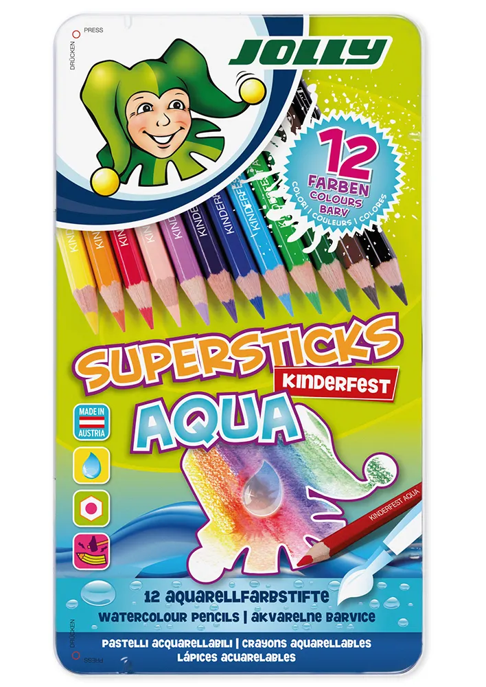 JOLLY Supersticks AQUA im Metall-Etui, 12-tlg.
