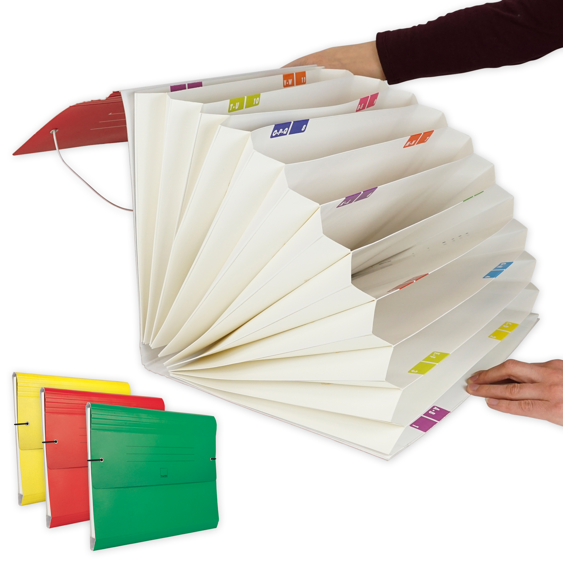 TimeTEX Fächermappe aus Pappe A4-Plus, farbig
