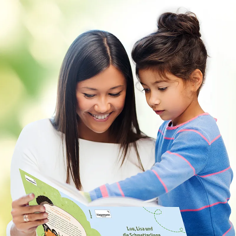 Pädagogisches Kinderbuch "Lou, Lisa und die Schmetterlinge – Eine aufregende Verwandlung", 56 Seiten