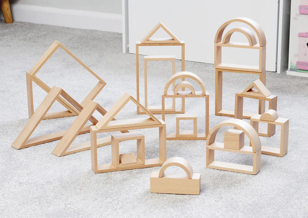 Holzbausteine "Architektur", naturbelassen, 28-tlg.