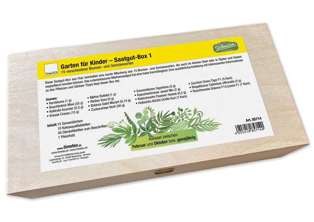 Saatgut-Box "Gartenbox für Kinder", Set 1, 67-tlg.