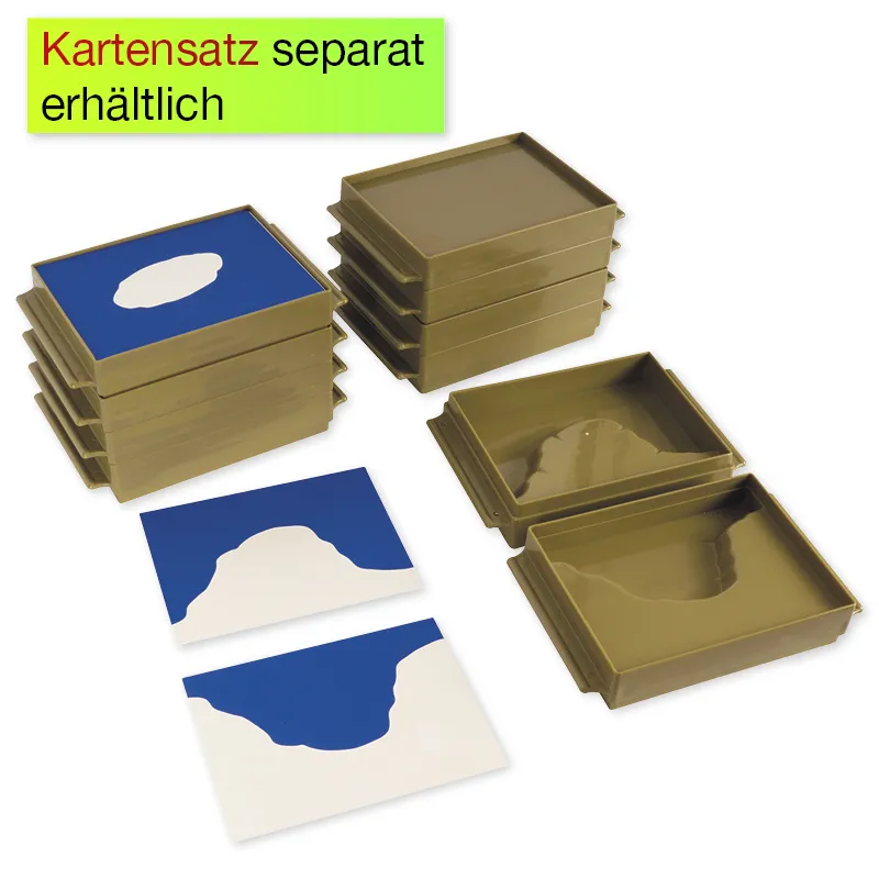 TimeTEX - Tăvițe cu forme de pământ și apă, 10 bucăți "Montessori Premium"