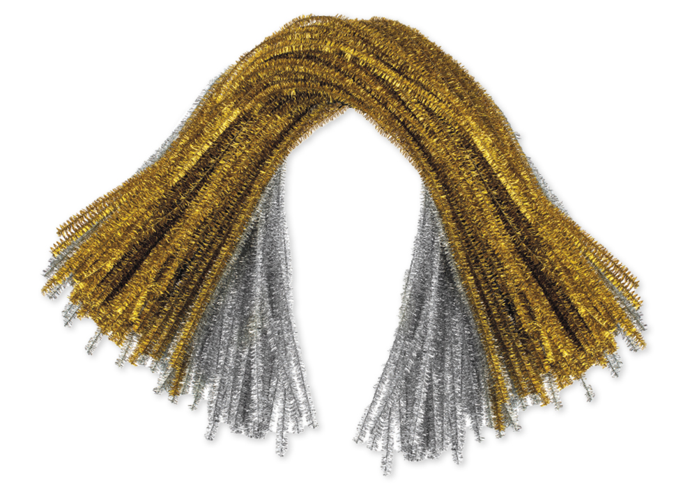 Pfeifenputzer gold und silber, 50 cm, 160 Stück
