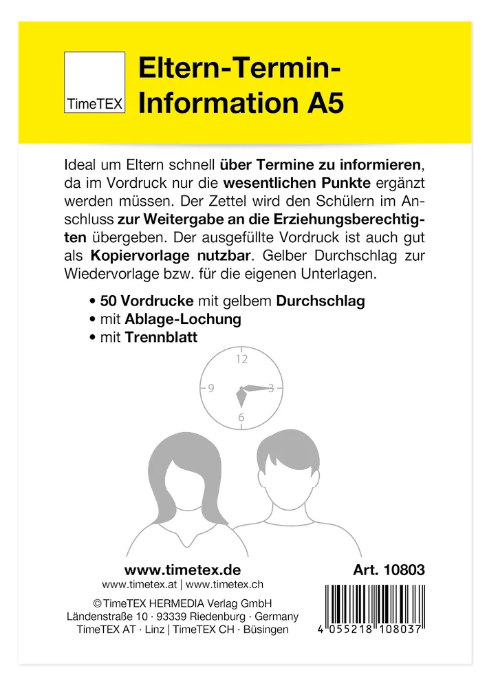 Block Eltern-Termin-Information A5, 50 Blatt mit Durchschlag