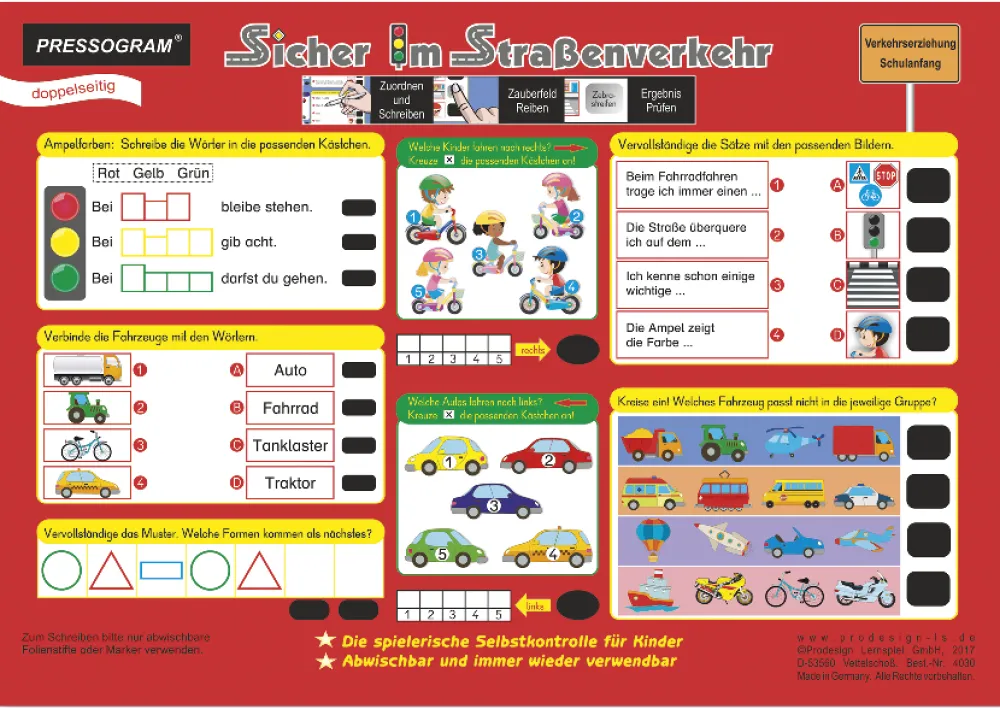 TimeTEX Zaubertafel "Verkehrs-Erziehung" Sicher im Straßenverkehr