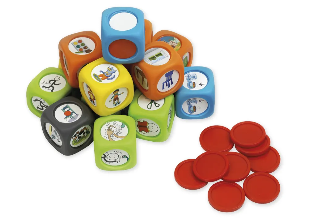 Tärning "stories" XXL i fodral, 106 st.