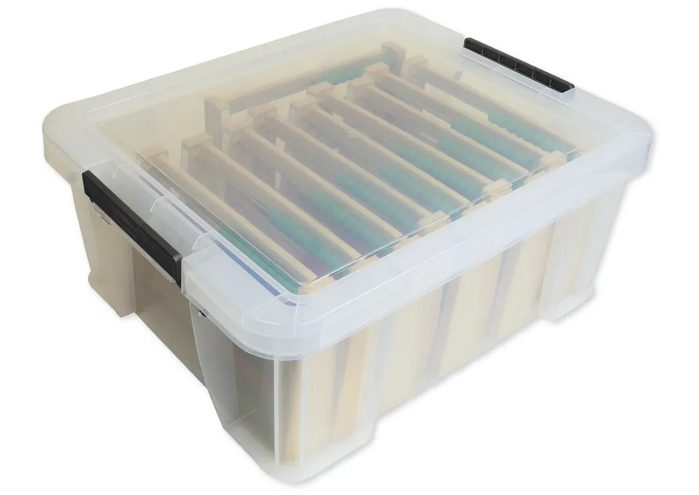 Klassensatz Rechenrahmen Montessori 4-stellig, 10-tlg., in Stapel-Box "Montessori Premium"