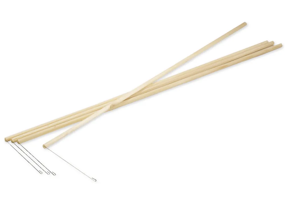 Laternen-Holzstäbe mit Drahtbügel, 50-tlg.