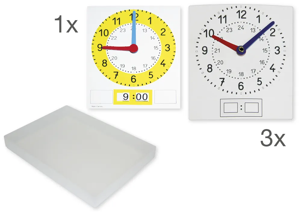 Klassensatz Folien-Uhren "Analog/Digital", 31-tlg., in Box