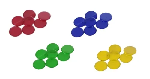 Kunststoff Plättchen transparent, 100 Stück in Box