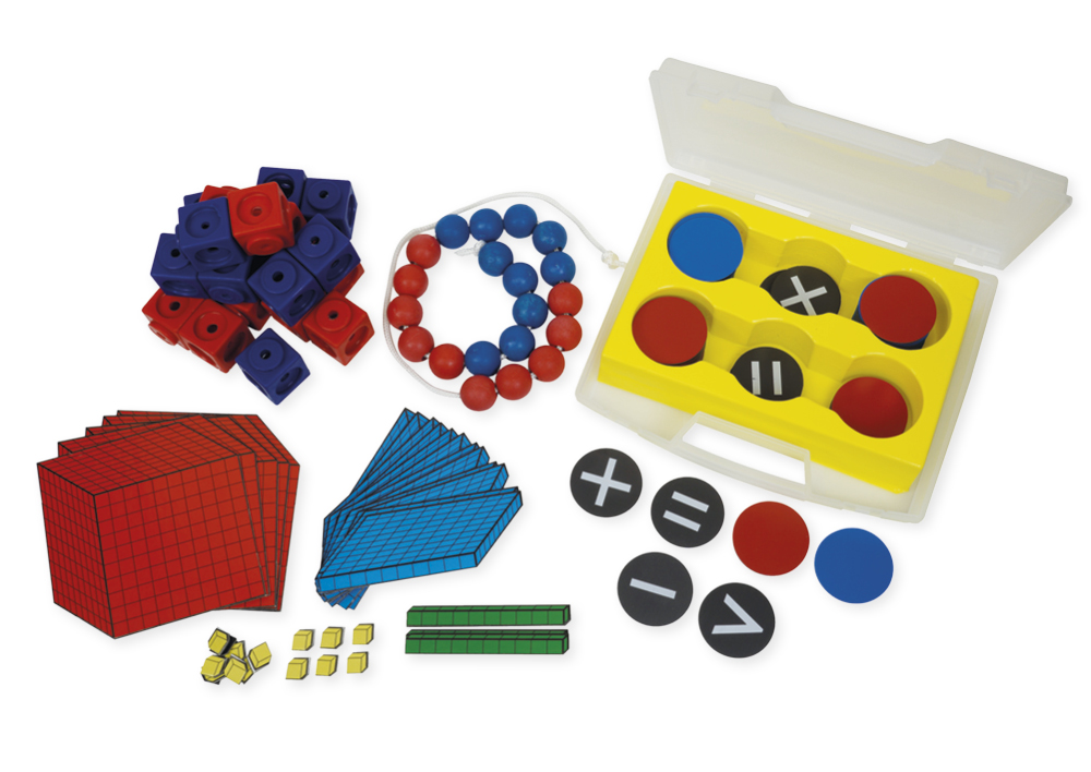 TimeTEX Demo Mathe-Basis-Set Plus Zahlenraum bis 20, 200-tlg, magnetisch, rot/blau, in Box