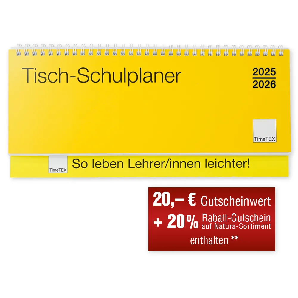 TimeTEX Tisch-Schulplaner 2025/2026, Querformat