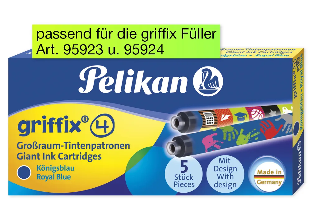 griffix Großraum Tintenpatronen blau, 5-tlg.