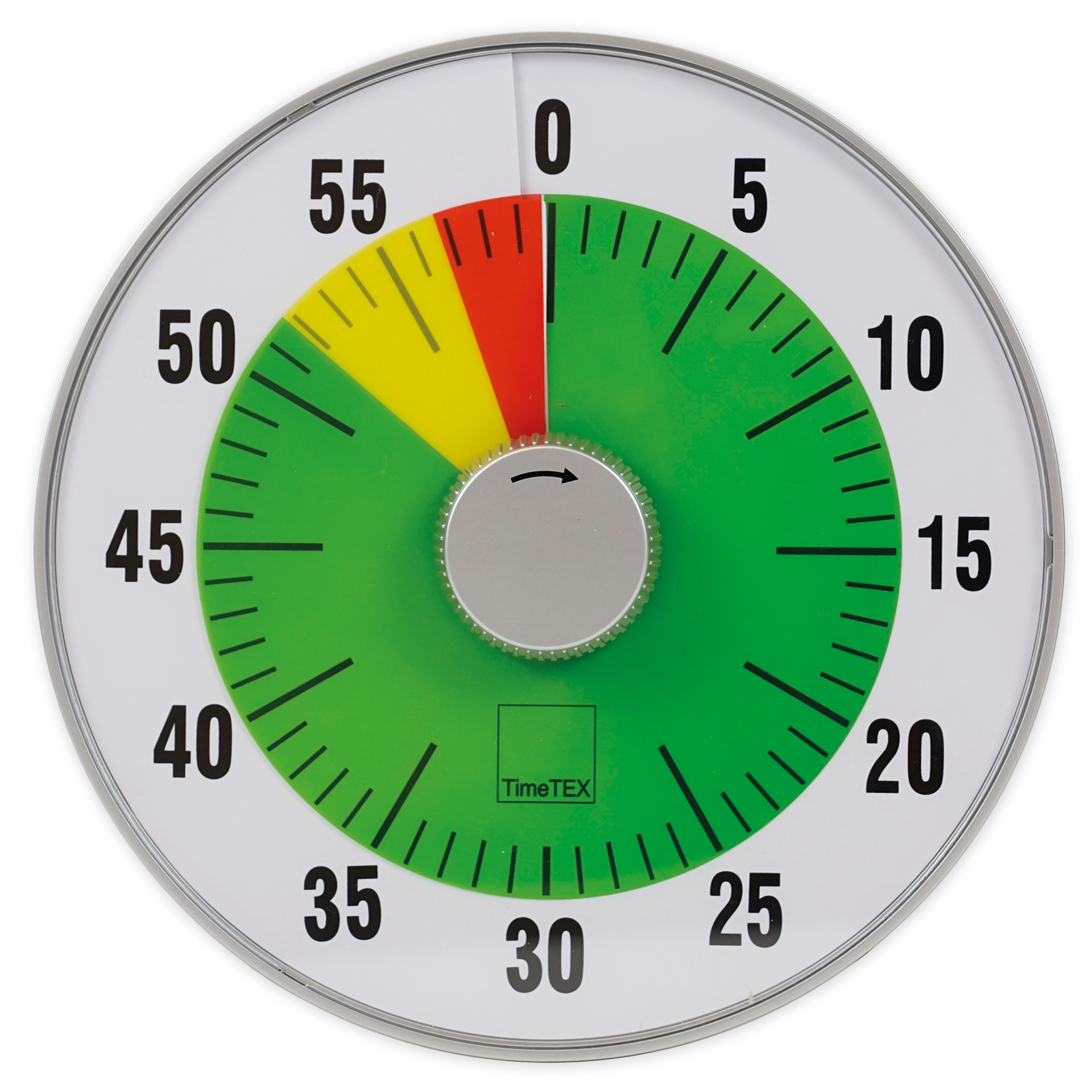 TimeTEX „Silent” timer L, 19 cm ø z tarczą sygnalizacji świetlnej