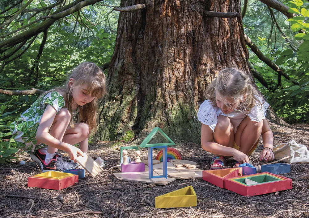 Holzbausteine "Architektur", farbig, 28-tlg.