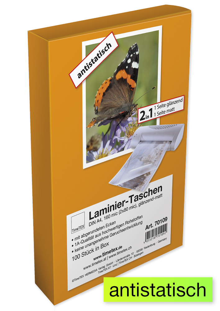 Laminier-Taschen 2in1 A4 2x80 mic glänzend-matt, 100 Stück Laminier-Taschen 2in1 A4 2x80 mic glänzend-matt, 100 Stück