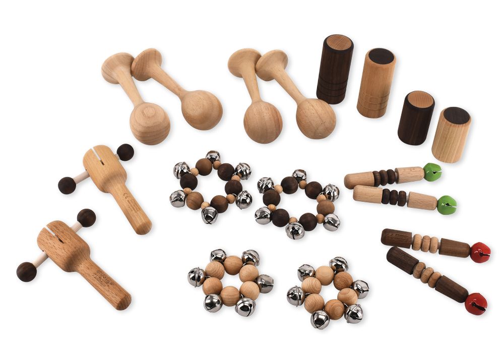 TimeTEX Das Erste Holz-Percussion-Set für die Kleinen, 18-tlg.