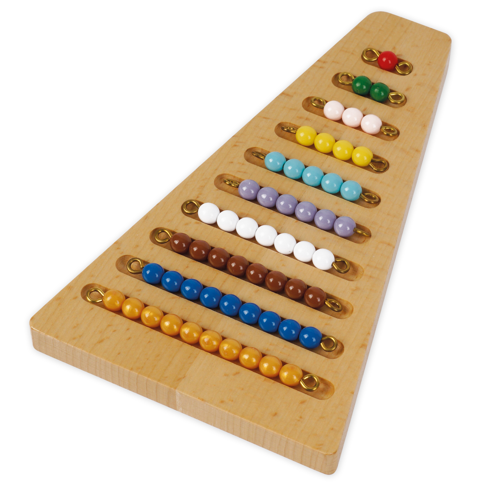 TimeTEX Set Farbige Perlentreppe 1-9 mit Tablett "Montessori Premium"