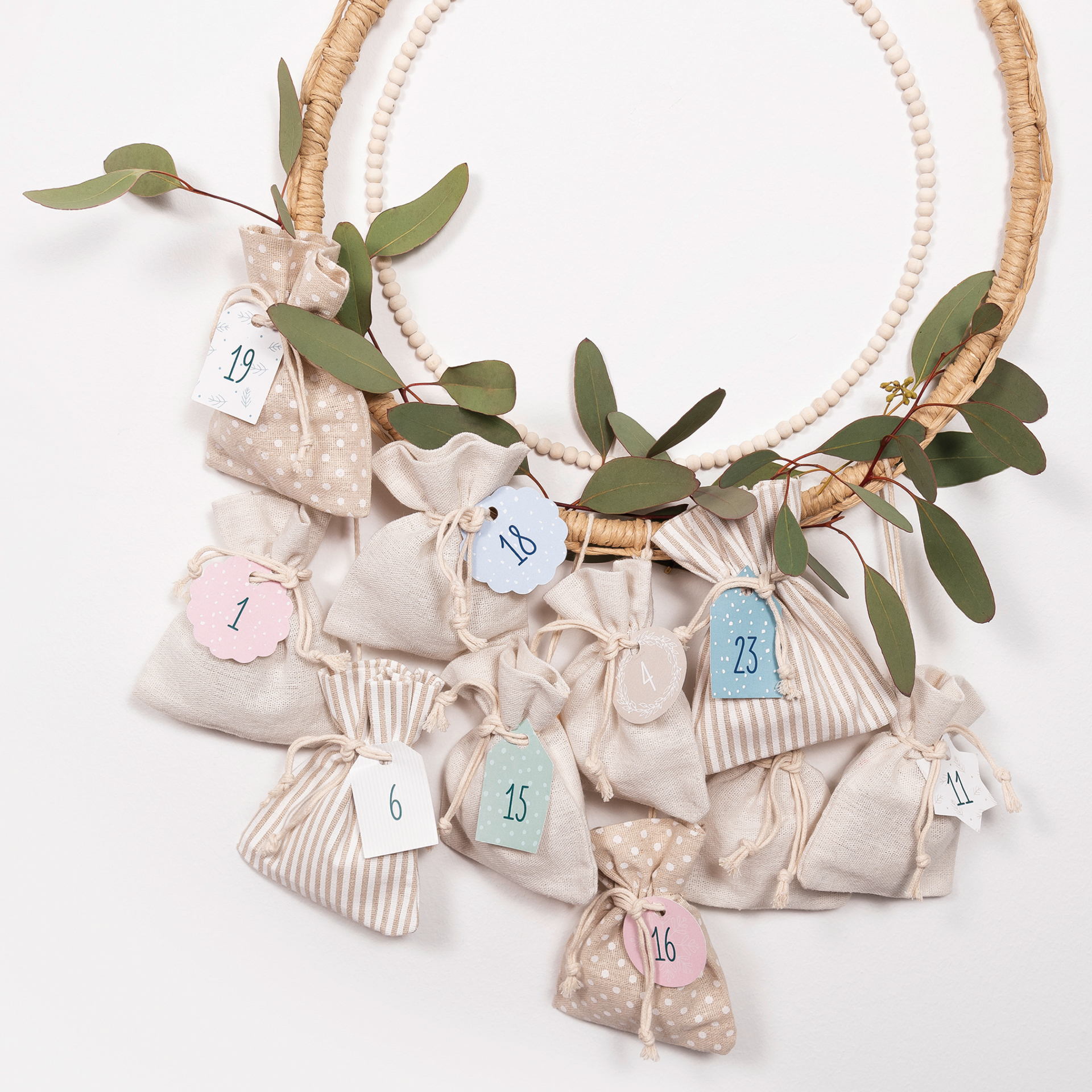 TimeTEX Bastelset "Adventskalender Basic", Stoffbeutel, 49-tlg.