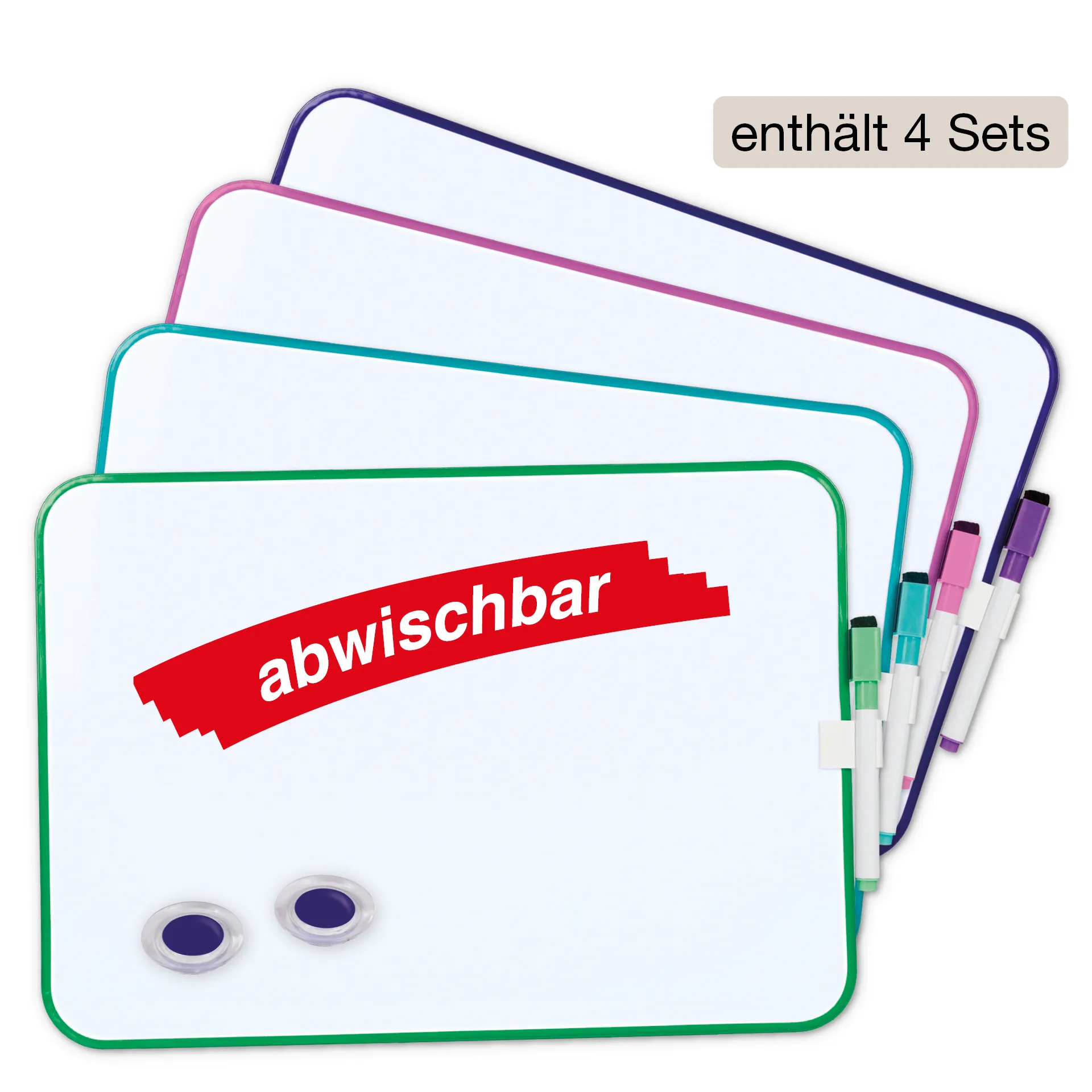 Grupparbetsset med 4 whiteboardtavlor A4-Plus, totalt 16 delar i setet.