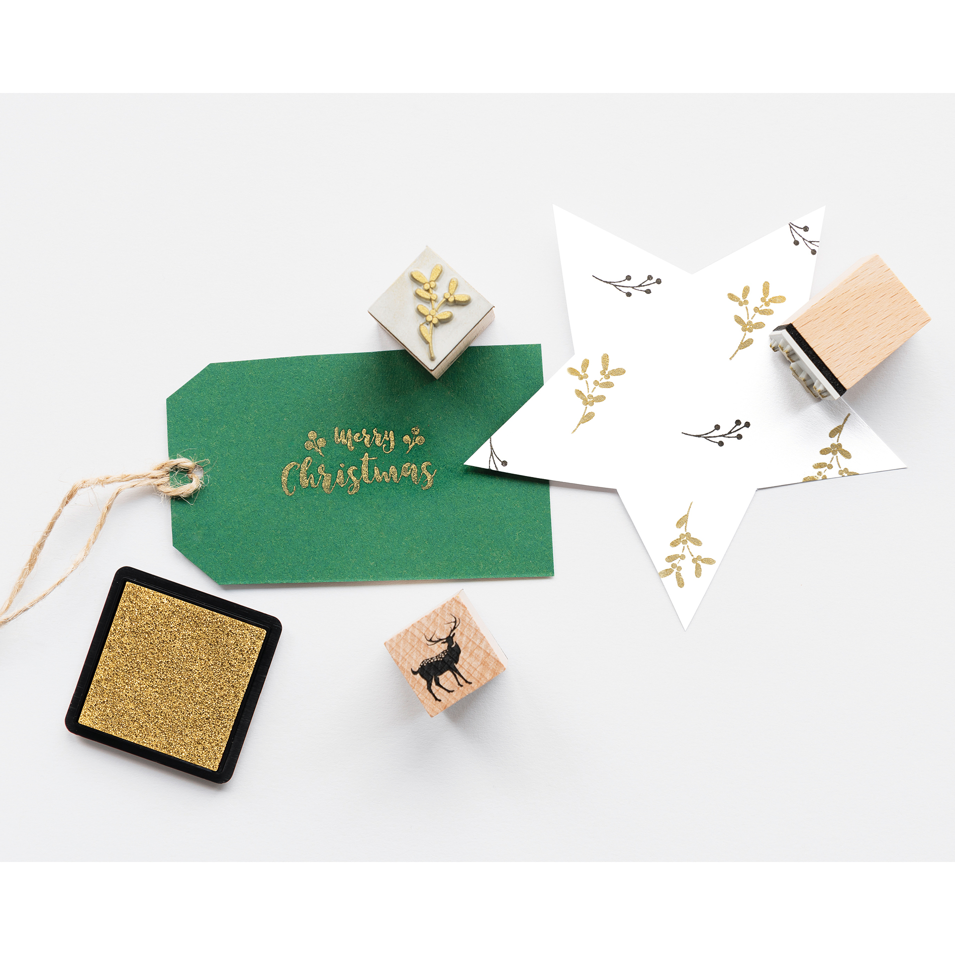 Holzstempel "Christmas", 12-tlg.