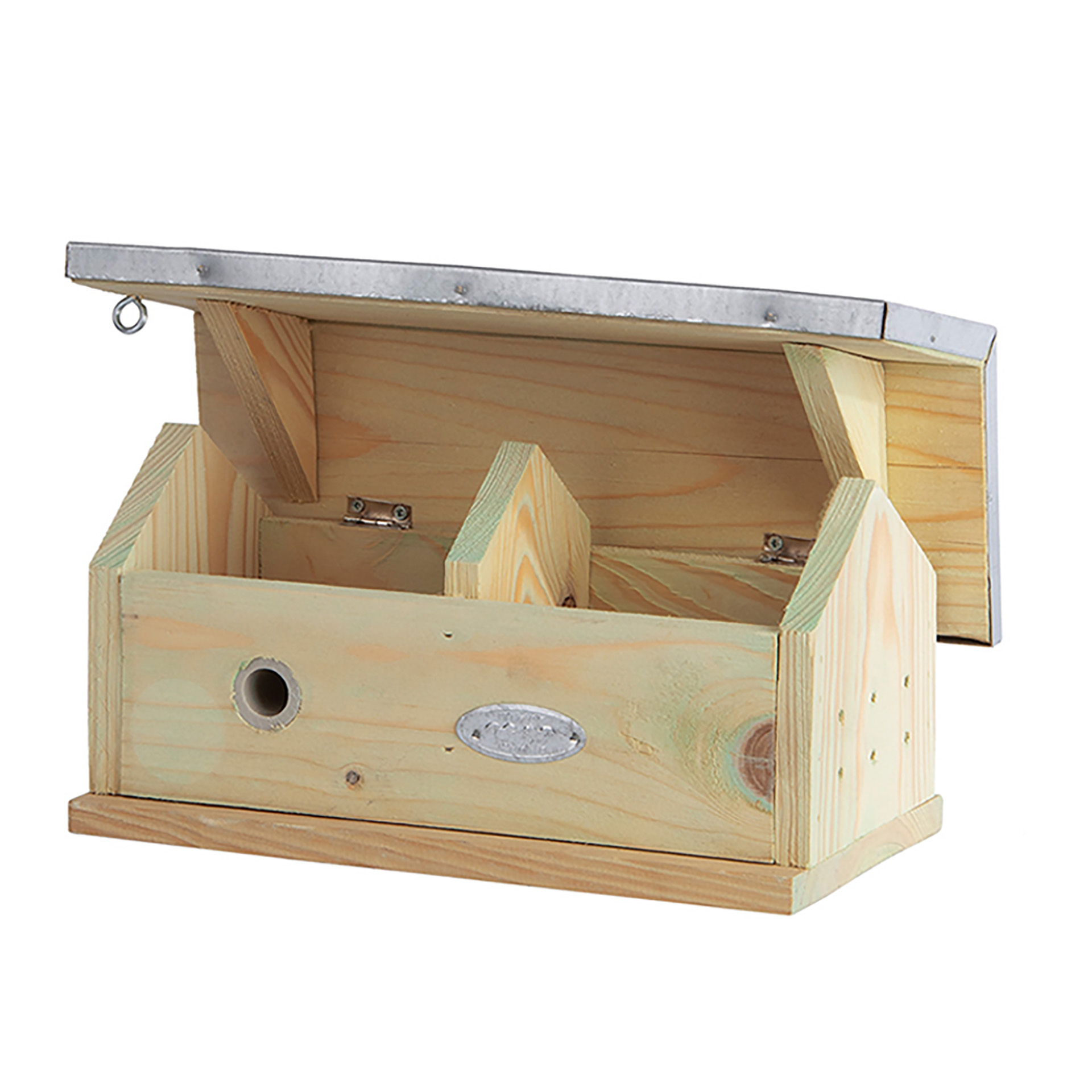 Hummel-Haus, aus Holz, aufklappbar