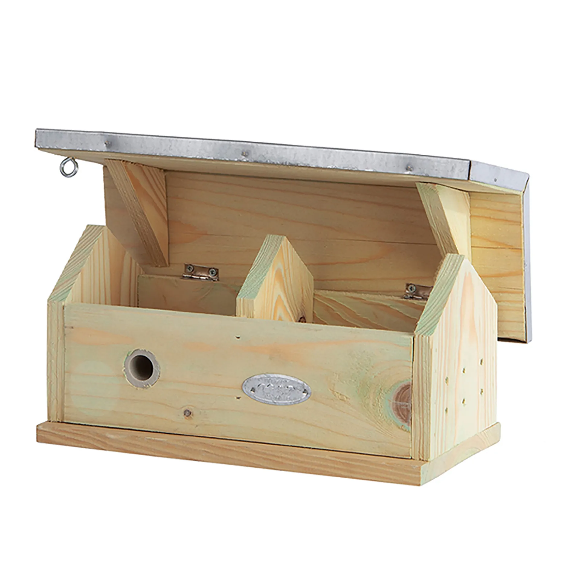 Hummel-Haus, aus Holz, aufklappbar