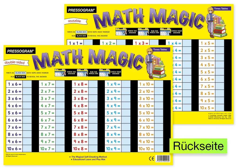 TimeTEX Zaubertafel "Mathematik" Englisch Kleines 1 x 1