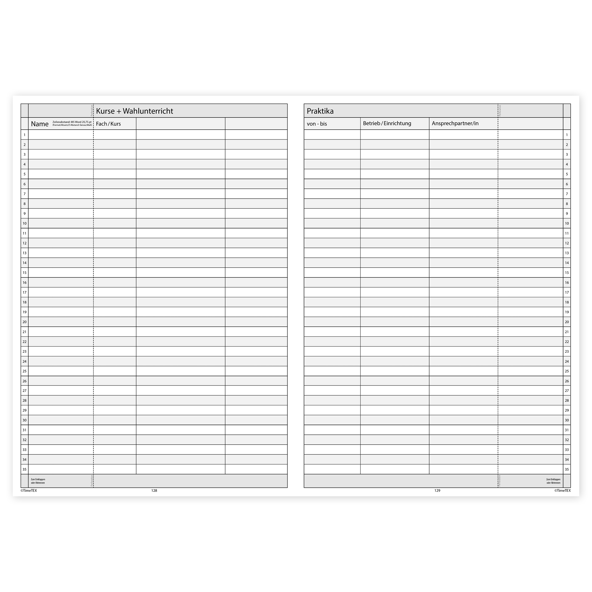 TimeTEX Klassenbuch A4-Plus, Sekundarstufe + Grundschule TimeTEX Klassenbuch A4-Plus, Sekundarstufe + Grundschule
