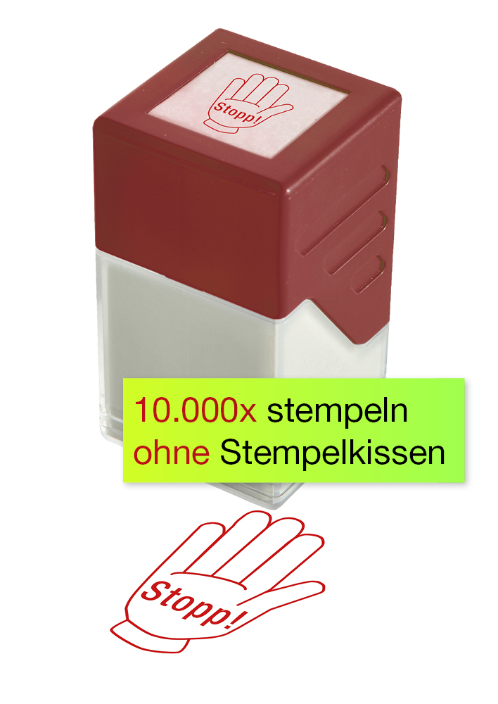 Siebdruck stämpel "Perpetuum", "Stopp!"