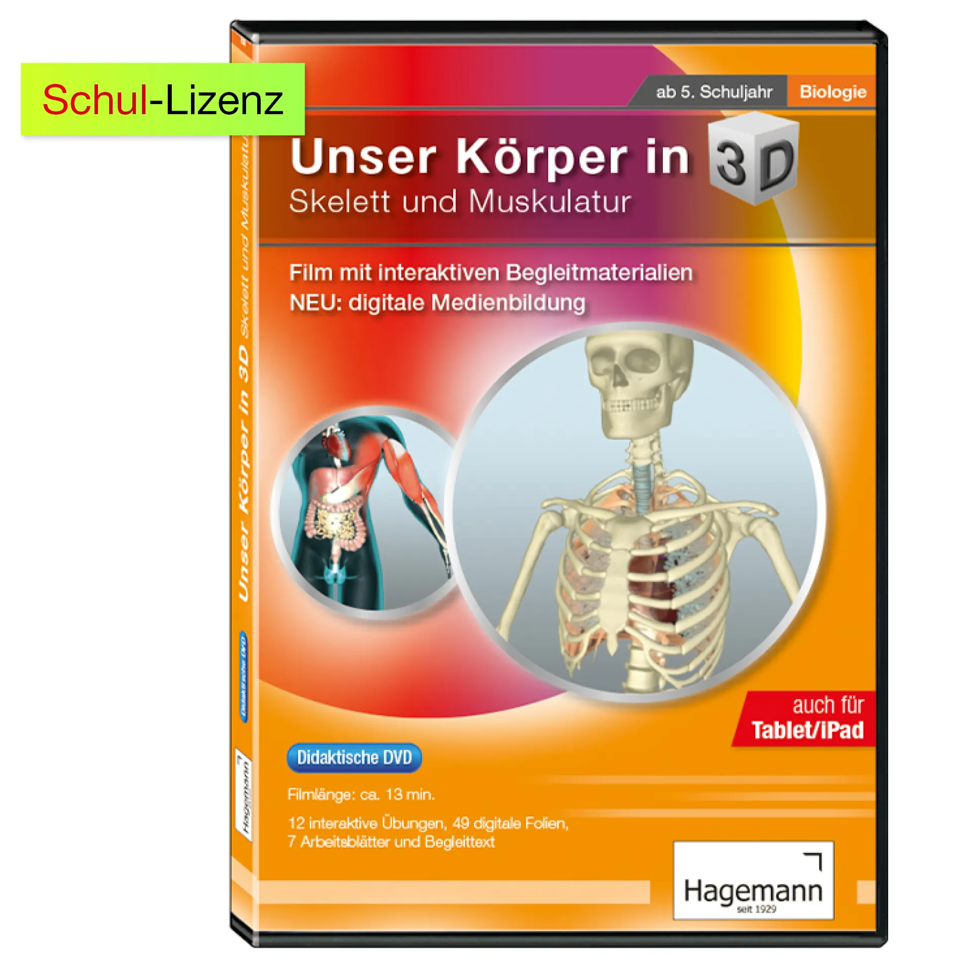Didaktische DVD "Unser Körper in 3D: Skelett und Muskulatur", tabletfähig