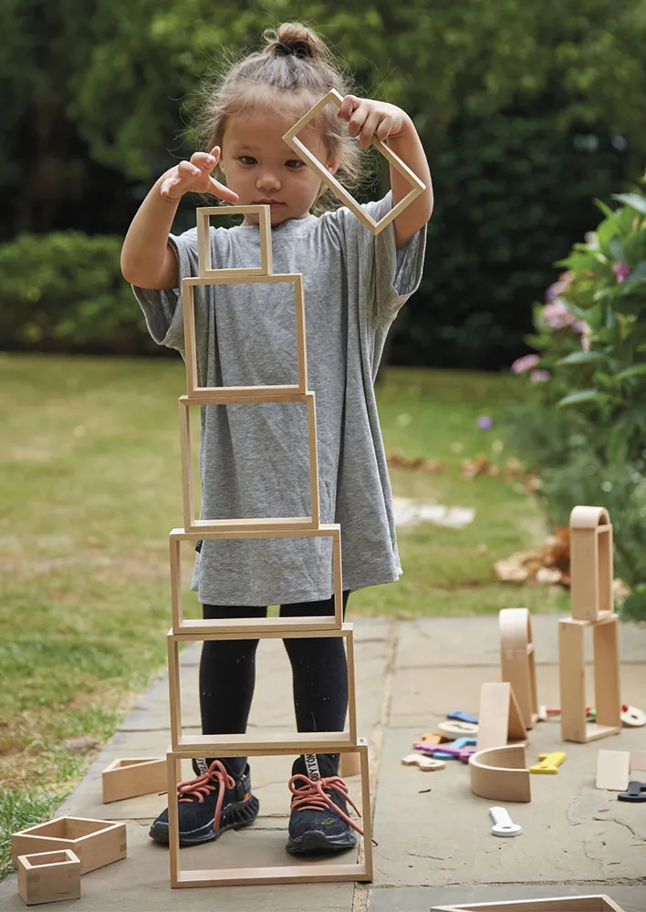 Holzbausteine "Architektur", naturbelassen, 28-tlg.
