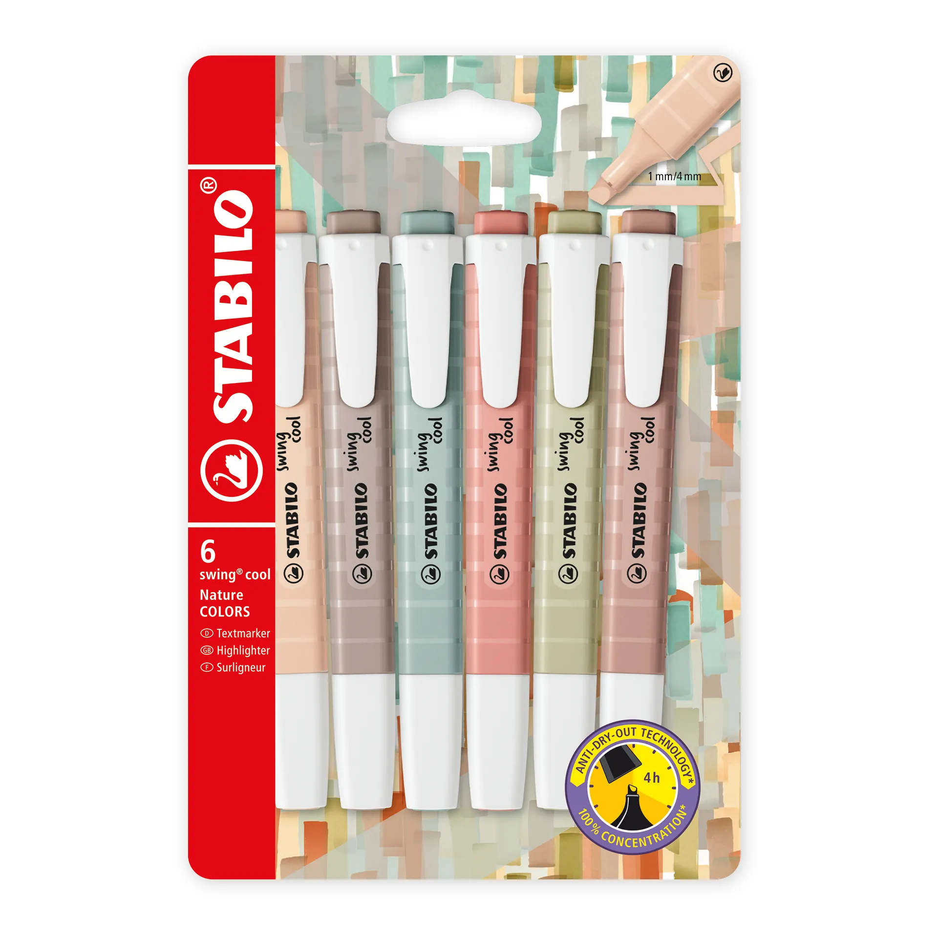 Stabilo swing cool Nature Colors Textmarker, 6-tlg.