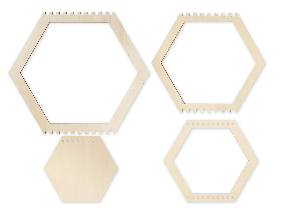 Web- und Fädelwaben aus Holz, 8 Stück Web- und Fädelwaben aus Holz, 8 Stück