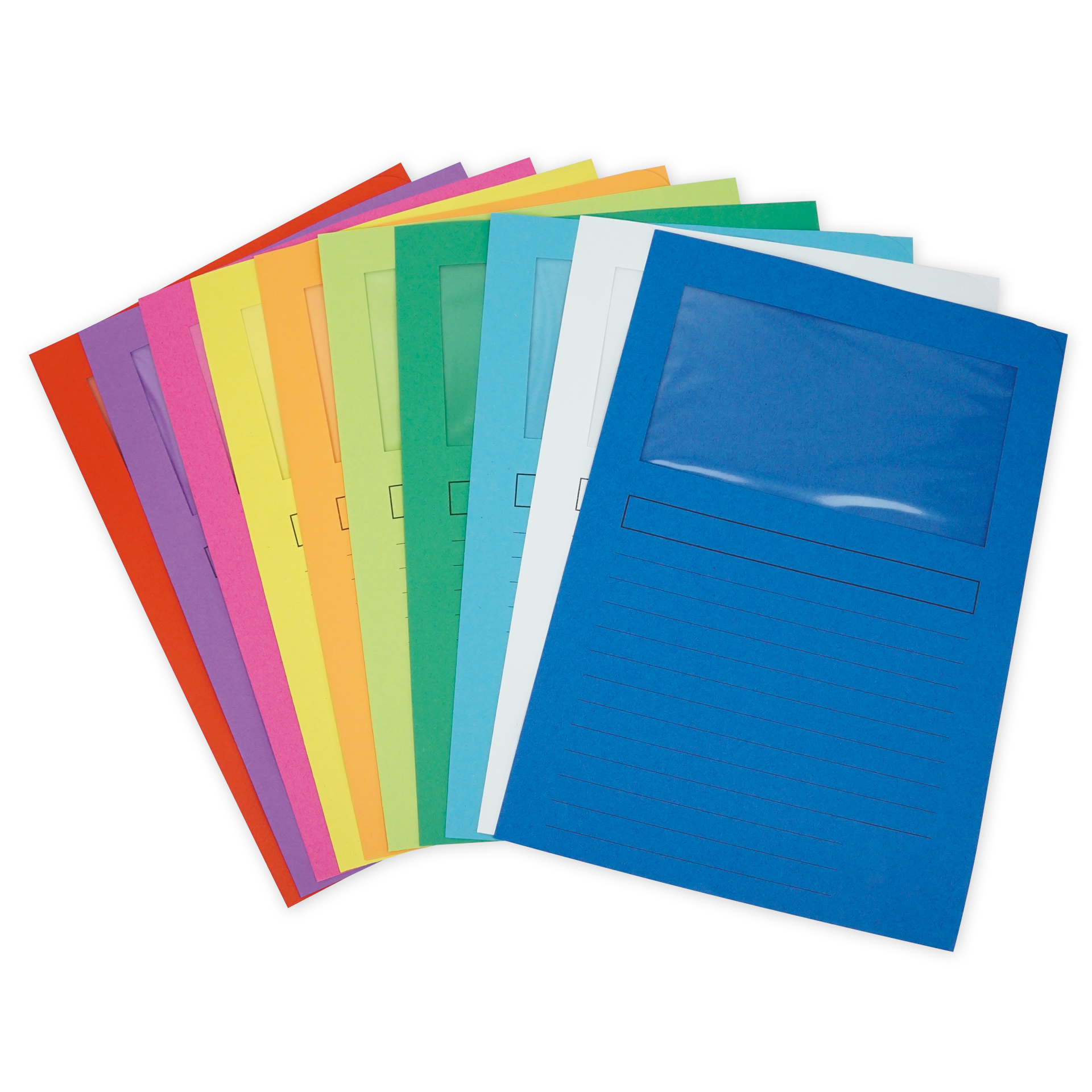 TimeTEX Set Dokumenten-Hüllen aus Pappe A4-Plus, 10 Stück, farbig