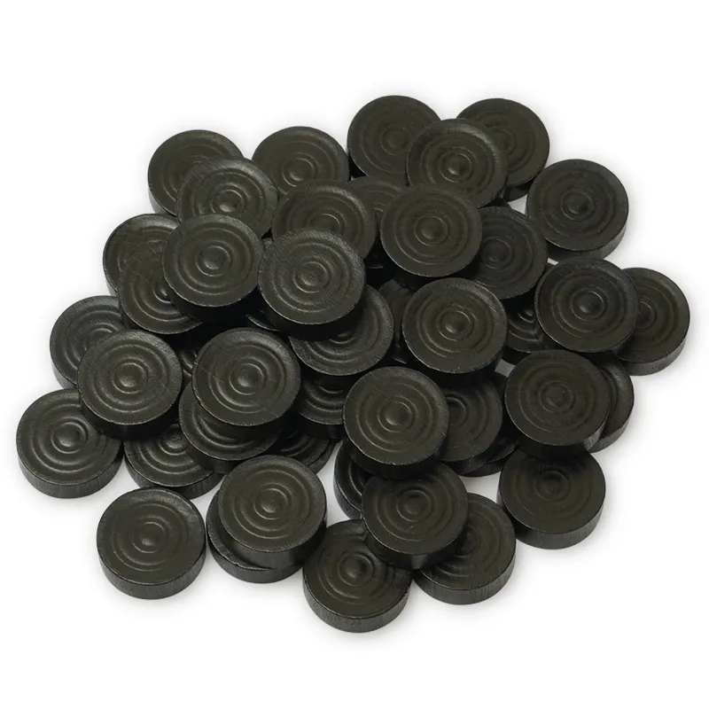 Spielsteine aus Holz, natur/schwarz, 21 mm ø, 100 Stück